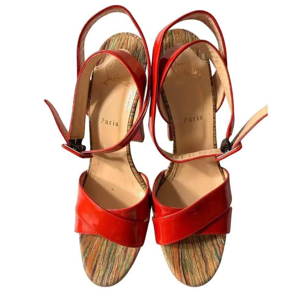 Christian Louboutin Red Patent Platform Heels